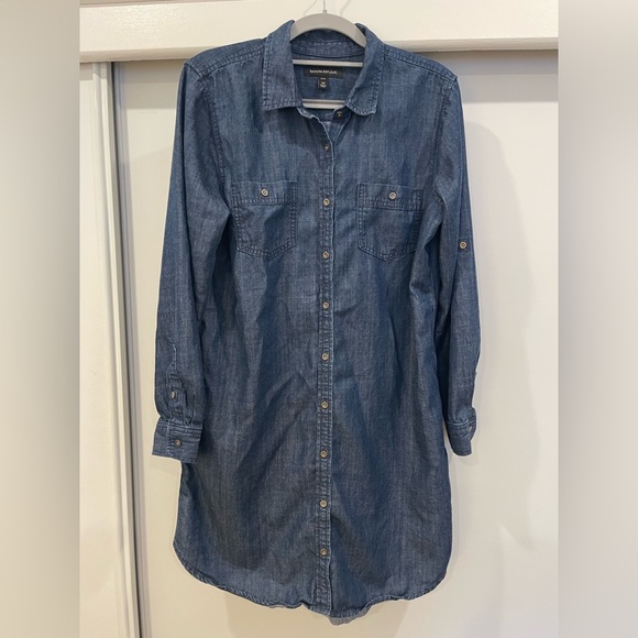 Banana Republic Chambray Shirtdress, Size 12 - Picture 3 of 7